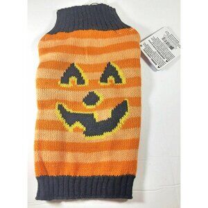 Halloween XS Dog Sweater Pumpkin Stripes Extra Small New